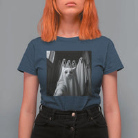 Funny Ghost Cat Halloween Meme T Shirt For Women - Wonder Print Shop
