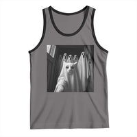 Funny Ghost Cat Halloween Meme Tank Top - Wonder Print Shop