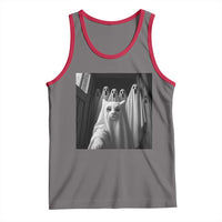Funny Ghost Cat Halloween Meme Tank Top - Wonder Print Shop