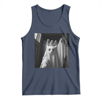 Funny Ghost Cat Halloween Meme Tank Top - Wonder Print Shop