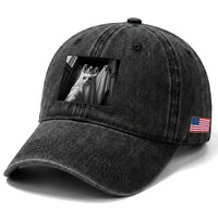 Funny Ghost Cat Halloween Meme Washed Cotton Baseball Cap