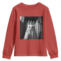 Funny Ghost Cat Halloween Meme Youth Sweatshirt - Wonder Print Shop