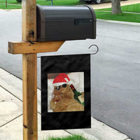 Funny Cat Drinking Wine Christmas Garden Flag - Wonder Print Shop