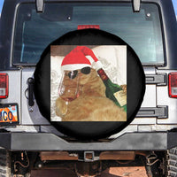 Funny Cat Drinking Wine Christmas Spare Tire Cover - Wonder Print Shop