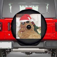 Funny Cat Drinking Wine Christmas Spare Tire Cover - Wonder Print Shop