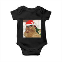 Funny Cat Drinking Wine Christmas Baby Onesie - Wonder Print Shop