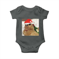 Funny Cat Drinking Wine Christmas Baby Onesie - Wonder Print Shop