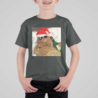 Funny Cat Drinking Wine Christmas T Shirt For Kid - Wonder Print Shop