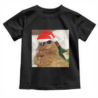 Funny Cat Drinking Wine Christmas Toddler T Shirt - Wonder Print Shop