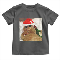 Funny Cat Drinking Wine Christmas Toddler T Shirt - Wonder Print Shop