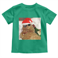 Funny Cat Drinking Wine Christmas Toddler T Shirt - Wonder Print Shop