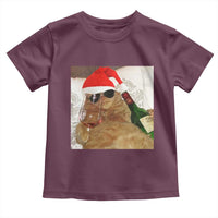 Funny Cat Drinking Wine Christmas Toddler T Shirt - Wonder Print Shop
