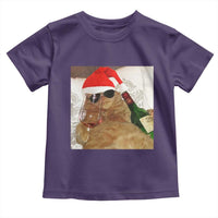 Funny Cat Drinking Wine Christmas Toddler T Shirt - Wonder Print Shop