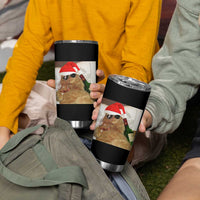 Funny Cat Drinking Wine Christmas Tumbler Cup - Wonder Print Shop