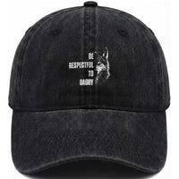 Funny Wolf Washed Cotton Baseball Cap Be Respectful To Daddy