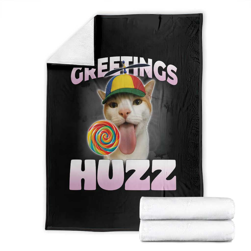 Funny Cat Meme Throw Blanket Greetings Huzz - Wonder Print Shop