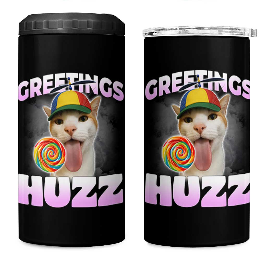 Funny Cat Meme 4 in 1 Can Cooler Tumbler Greetings Huzz - Wonder Print Shop