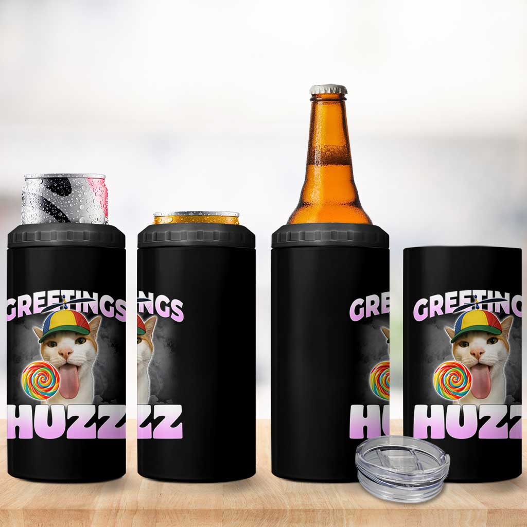 Funny Cat Meme 4 in 1 Can Cooler Tumbler Greetings Huzz - Wonder Print Shop
