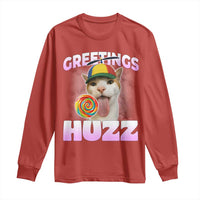 Funny Cat Meme Long Sleeve Shirt Greetings Huzz - Wonder Print Shop