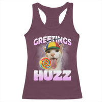 Funny Cat Meme Racerback Tank Top Greetings Huzz - Wonder Print Shop