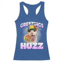 Funny Cat Meme Racerback Tank Top Greetings Huzz - Wonder Print Shop