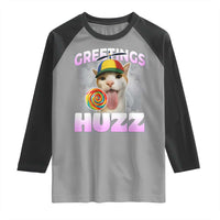 Funny Cat Meme Raglan Shirt Greetings Huzz - Wonder Print Shop