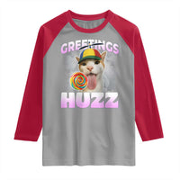 Funny Cat Meme Raglan Shirt Greetings Huzz - Wonder Print Shop
