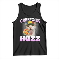 Funny Cat Meme Tank Top Greetings Huzz - Wonder Print Shop