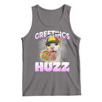 Funny Cat Meme Tank Top Greetings Huzz - Wonder Print Shop