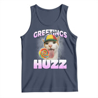 Funny Cat Meme Tank Top Greetings Huzz - Wonder Print Shop