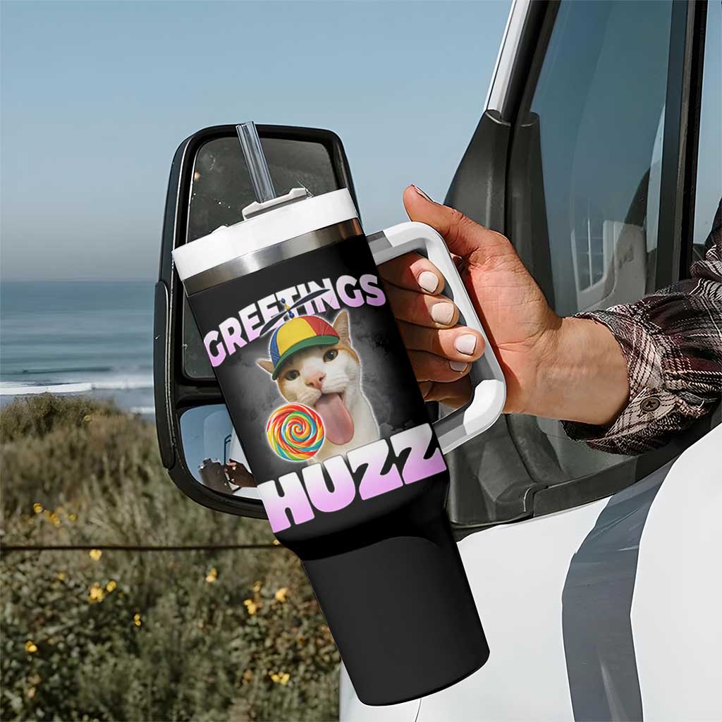 Funny Cat Meme Tumbler With Handle Greetings Huzz - Wonder Print Shop
