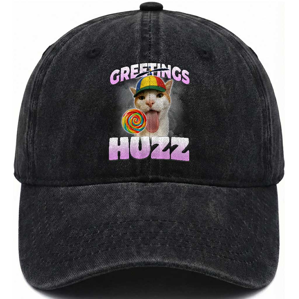Funny Cat Meme Washed Cotton Baseball Cap Greetings Huzz