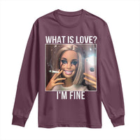 Doll Smoking Selfie Meme Long Sleeve Shirt What Is Love I Am Fine - Wonder Print Shop