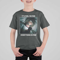 Funny Doll Face Meme T Shirt For Kid It Is Fine I Am Fine Everything Is Fine - Wonder Print Shop