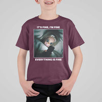 Funny Doll Face Meme T Shirt For Kid It Is Fine I Am Fine Everything Is Fine - Wonder Print Shop
