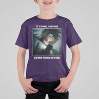 Funny Doll Face Meme T Shirt For Kid It Is Fine I Am Fine Everything Is Fine - Wonder Print Shop