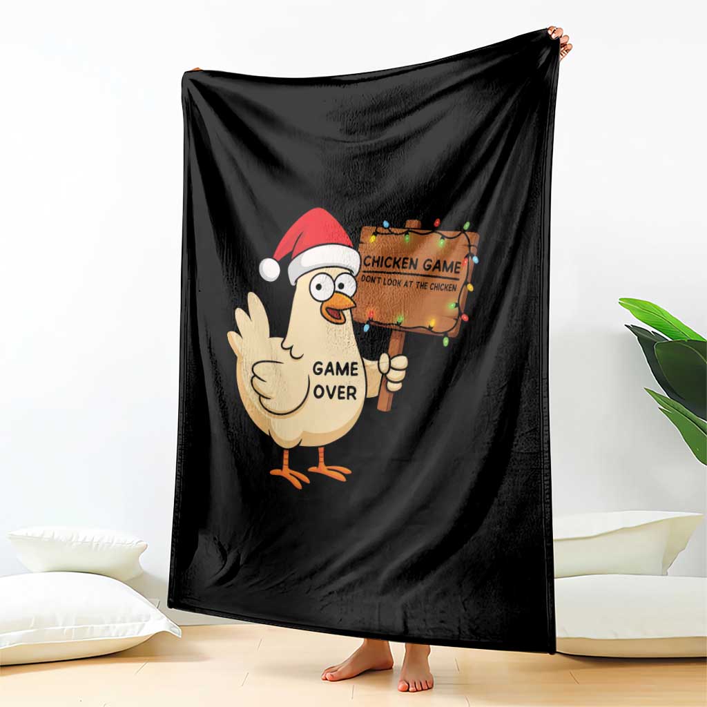 Chicken Game Christmas Throw Blanket Funny Do Not Look At The Chicken - Wonder Print Shop