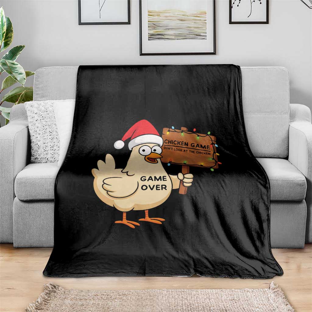 Chicken Game Christmas Throw Blanket Funny Do Not Look At The Chicken - Wonder Print Shop