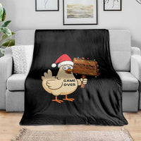 Chicken Game Christmas Throw Blanket Funny Do Not Look At The Chicken - Wonder Print Shop