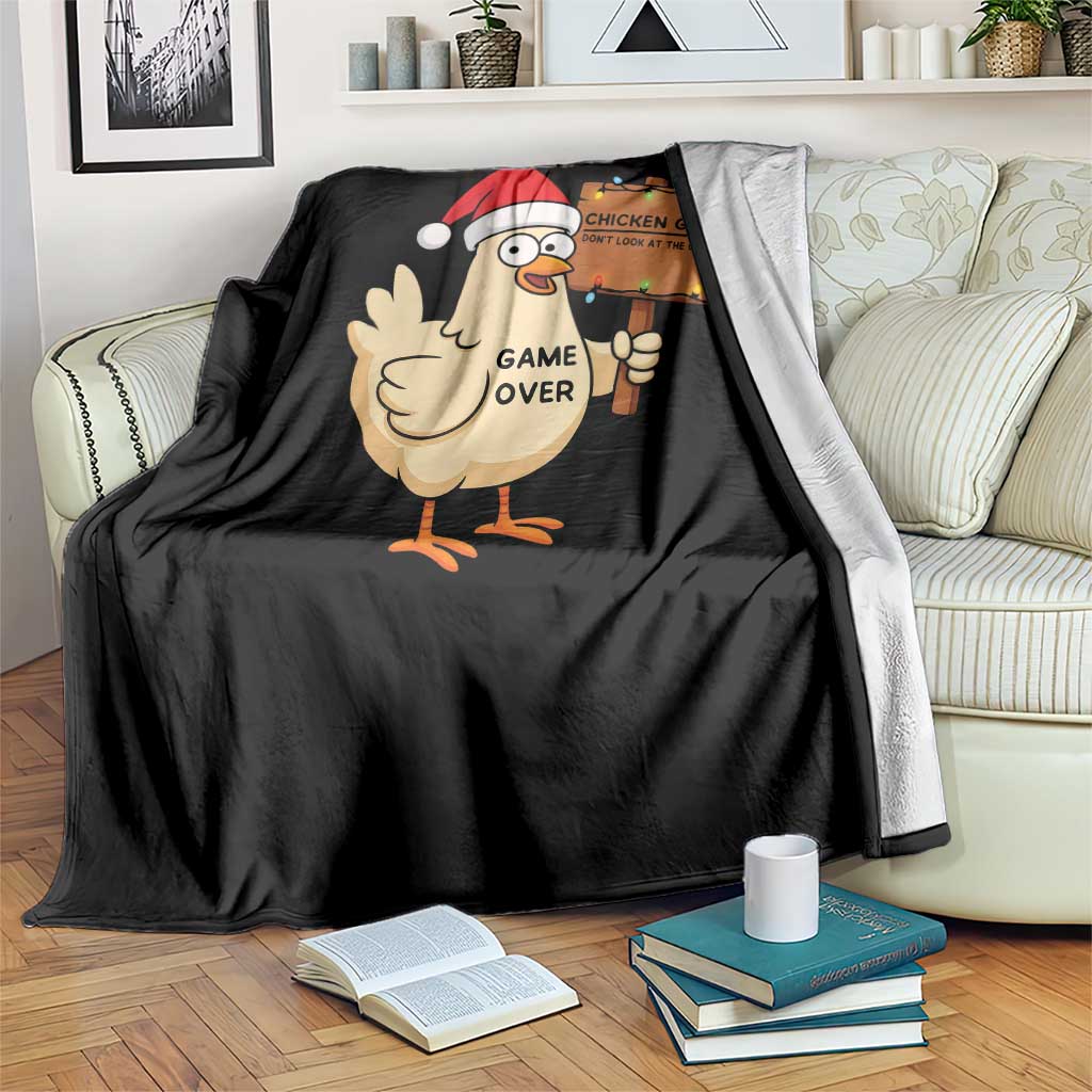 Chicken Game Christmas Throw Blanket Funny Do Not Look At The Chicken - Wonder Print Shop
