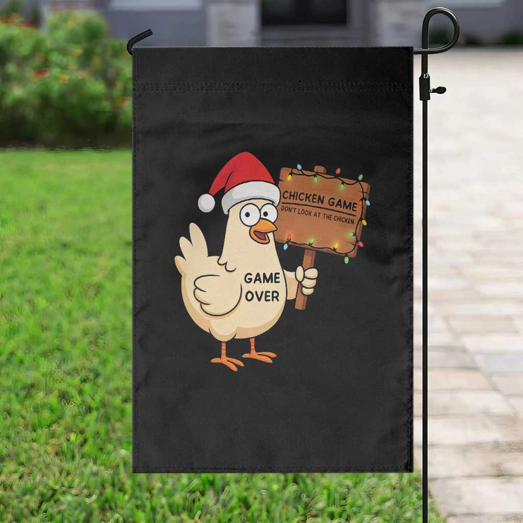 Chicken Game Christmas Garden Flag Funny Do Not Look At The Chicken - Wonder Print Shop