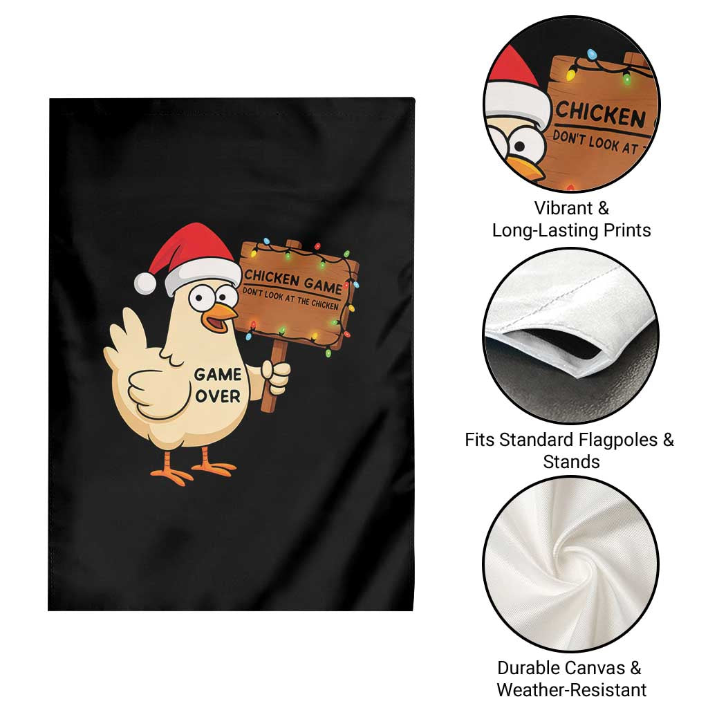 Chicken Game Christmas Garden Flag Funny Do Not Look At The Chicken - Wonder Print Shop