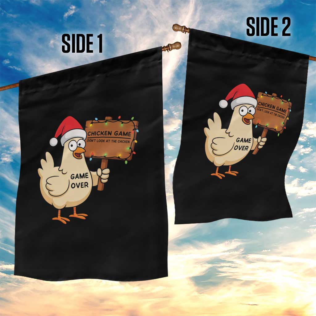 Chicken Game Christmas Garden Flag Funny Do Not Look At The Chicken - Wonder Print Shop