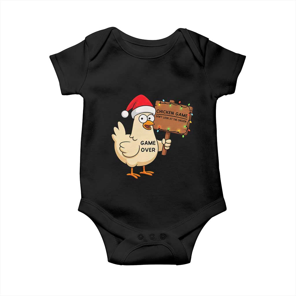 Chicken Game Christmas Baby Onesie Funny Do Not Look At The Chicken - Wonder Print Shop