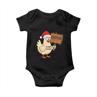 Chicken Game Christmas Baby Onesie Funny Do Not Look At The Chicken - Wonder Print Shop