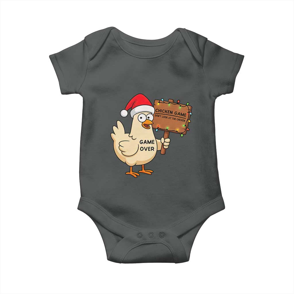 Chicken Game Christmas Baby Onesie Funny Do Not Look At The Chicken - Wonder Print Shop