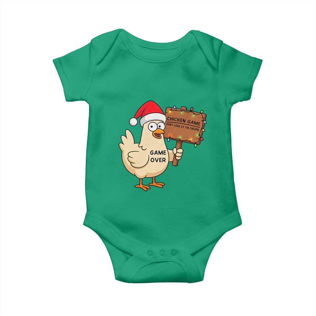 Chicken Game Christmas Baby Onesie Funny Do Not Look At The Chicken - Wonder Print Shop
