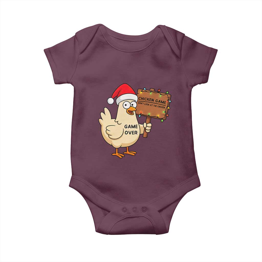 Chicken Game Christmas Baby Onesie Funny Do Not Look At The Chicken - Wonder Print Shop