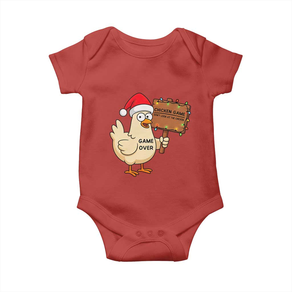 Chicken Game Christmas Baby Onesie Funny Do Not Look At The Chicken - Wonder Print Shop