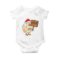 Chicken Game Christmas Baby Onesie Funny Do Not Look At The Chicken - Wonder Print Shop